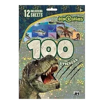 Bystrá hlava 100 samolepek s omalovánkovými listy - Dinosauři