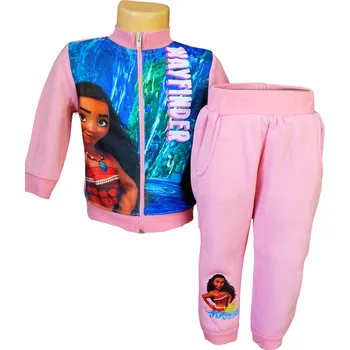 Eplusm Dívčí tepláková souprava ODVÁŽNÁ VAIANA na zip růžová Barva: Růžová světlá, Velikost: 104