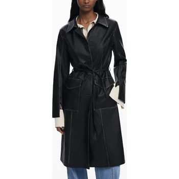 Dámský kabát Černý kabát s páskem DESIGUAL Other 3403656