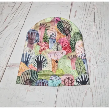 Čepice Yháček Flísová čepice Yháček, jednovrstvá, Pastelové stromky Velikost:: XS