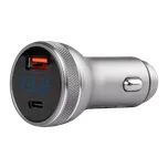 Nabíječka do auta s voltmetrem USB-C + USB-A 38W 12/24V