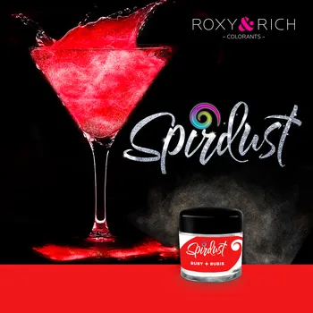 Přisada na vaření a pečení Metalická barva do nápojů Spirdust rubínová 1,5g - Roxy and Rich