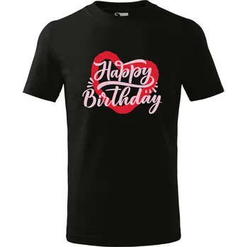 Chlapecké tričko DOBRÝ TRIKO Dětské tričko s potiskem Happy Birthday Velikost: 158/12 let, Barva: Černá