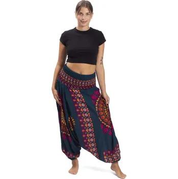 Dámské kalhoty Harémové kalhoty / Sultánky THAI MANDALA petrolejově modré