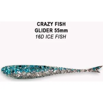 Umělá nástraha Gumová nástraha Crazy Fish Glider 5,5cm 16D Ice Fish (10ks)