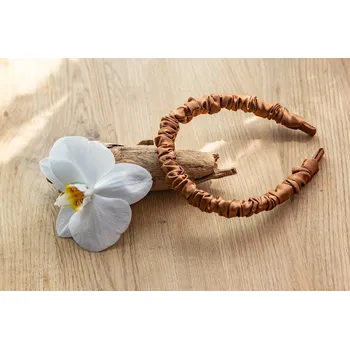 Čelenka Hedvábná čelenka do vlasů pevná, WHITE ORCHID Barva hedvábí: hnědá