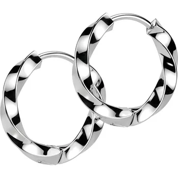 Náušnice Šperky4U Ocelové náušnice - kruhy kroucené 15 mm - OPN1976-15