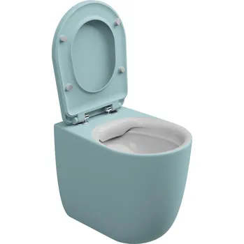 Klozet WC mísa stojící Hit, rimless, keramická, dvoubarevná, HIWC01BI000037FI