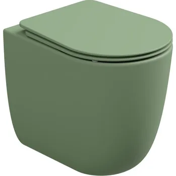 Klozet WC mísa stojící Hit, rimless, keramická, salvia matná, HIWC01031FI