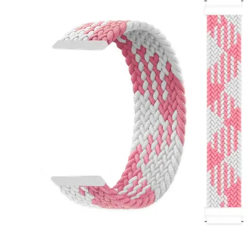 Řemínek na hodinky Tkaný řemínek Weave bílo-růžový 22 mm: 145 mm