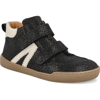 Barefoot dětské kotníkové boty Develab - Midcut Sneak. 2 Black Combi černé třpytky Velikost: 31