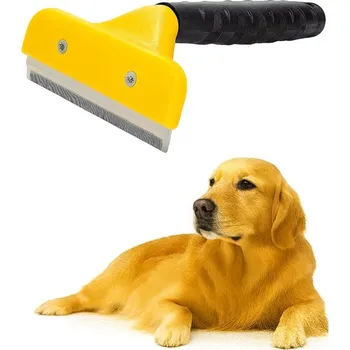 Kartáč pro zvířata Trimmer Kartáčovací hřeben 10 cm žlutý