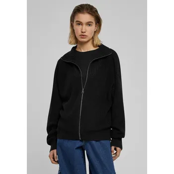 Dámský svetr Dámský pletený kardigan na zip černý Urban Classics černá 2867724