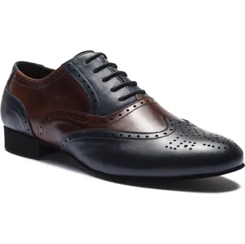 Pánská sálová obuv Rumpf,Pánská společenská obuv 2158, hnědá/tm. Modrá 44