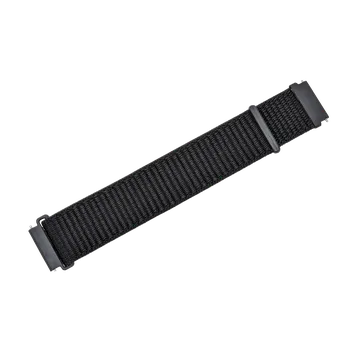 Řemínek na hodinky Nylonový řemínek temně černý 20 mm