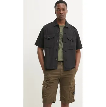 Pánská košile Bavlněná košile C.P. Company černá barva, relaxed, 18CMSH236A005328G, XXL, 99X