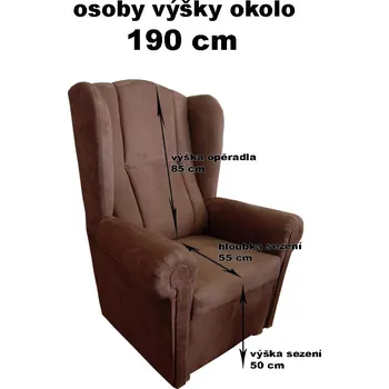 Křeslo Křeslo ušák na míru pro osoby výšky okolo 190 cm. Soft 98185