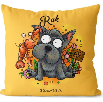 Dekorativní polštářek Polštář 40 x 40 cm Psí znamení - Rak