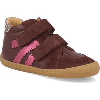 Dívčí obuv Barefoot dětské kotníkové boty Develab - Midcut 2 Burgundy vínové Velikost: 30