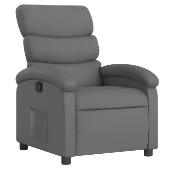 Křeslo Křeslo relaxační, polohovací, látka šedá, SUAREZ