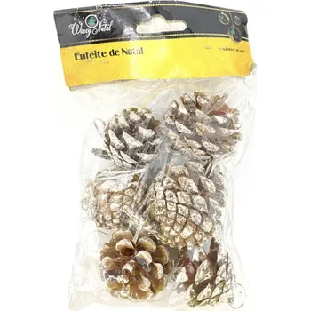 Vánoce 6 kusů přírodní vánoční ozdoby z šišek cca 4 cm