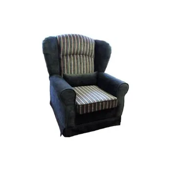 Křeslo Pohodlné křeslo Ušák CI II , kombinace dvou potahových látek /jednobarevná látka s vzorovanou/