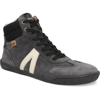 Dívčí zimní obuv Barefoot zimní boty Develab - Soft Sneaker Laces WR Grey Suede šedé Velikost: 34