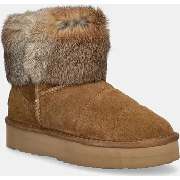 Dívčí obuv Semišové sněhule Patrizia Pepe Girl PPD941 hnědá 82X, EUR 35