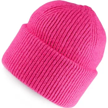 Čepice Dámská zimní čepice s vlnou z angorského králíka a jemným lurexem - pink