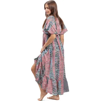 Dámské šaty Dámské šaty dlouhé SNEHA červeno-modré I.