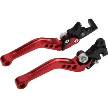 Motodoplněk CNC hliníkové páčky brzdy a spojky pro motocykl 22 mm řídítka Univerzální barevné provedení Odolné hliníkové páky pro úpravy červená