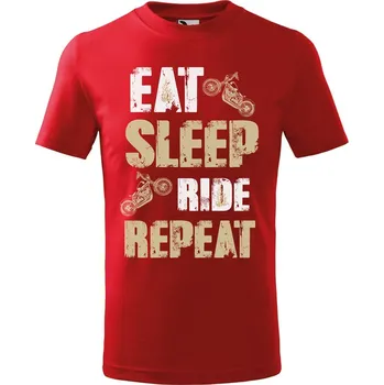 Dětská móda DOBRÝ TRIKO Dětské tričko Basic Eat sleep ride Velikost: 134/8 let, Barva: Červená