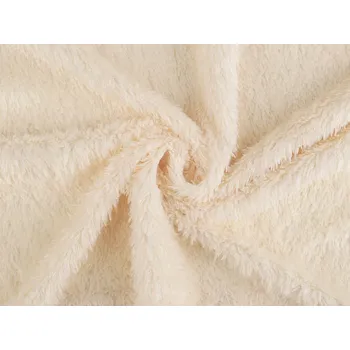 Mikroplyš beránek úplet METRÁŽ - 1 béžová nejsv.