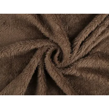 Elastický kožešinový úplet METRÁŽ - 2 hnědá