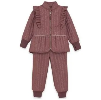 Kojenecká souprava En Fant Dívčí termo set s volánky Glitter - Rose Taupe, vel. 80