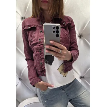 Dámská jeansová bunda bordo Velikost: S