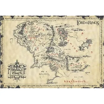Plakát imago Pergamenový plakát Pán prstenů - Mapa Středozemě