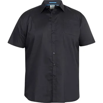 D555 košile pánská AERON nadměrná velikost krátký rukáv černá 5XL