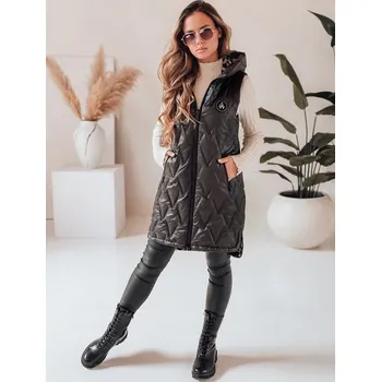 Dámská vesta Černá dámská oboustranná vesta s kapucí TY5094 Velikost: M