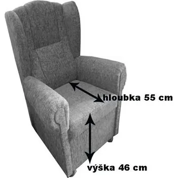 Křeslo Křeslo ušák na míru upravené pro sosoby výšky 170 cm