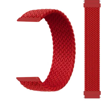 Řemínek na hodinky Tkaný řemínek Weave červený 22 mm: 125 mm