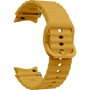 Řemínek na hodinky Silikonový řemínek WAVY oranžovo-žlutý pro Samsung Galaxy Watch 4, 5, 6, 7