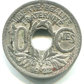 FRANCIE. 10 centimes 1922. Blesk.