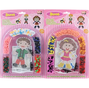 Dětské navlékací korálky Zažehlovací korálky holka / kluk kreativní sada 2 druhy