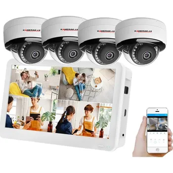 Kompletní kamerový systém PoE IP 4 kamerový set XM-455D 8MPx s LCD 12", CZ menu