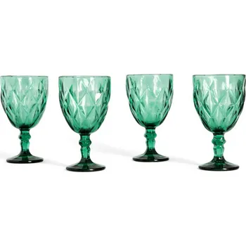 Sklenice Sada | LUNO | zelené sklenice na víno 4 ks | 340 ml | 748189 Cena za 4 kusy v balení