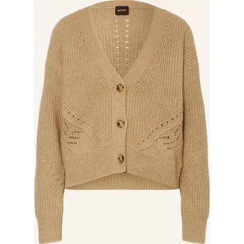 Dámský svetr Boss Dámský Pletený Kardigan Fortellini S Alpakou, béžová, 34