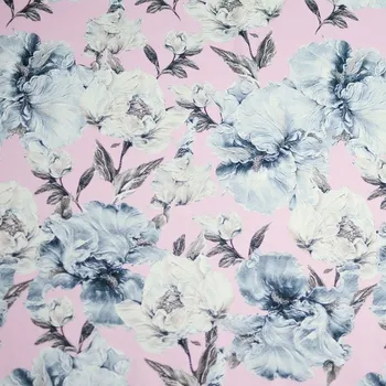 Šatovka N6859 světle růžová, šedé květy, š.150