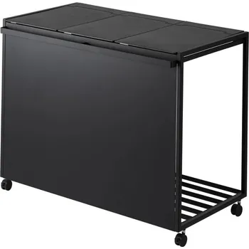 Odpadkový koš 3-dílný koš na tříděný odpad Tower 1823, černý