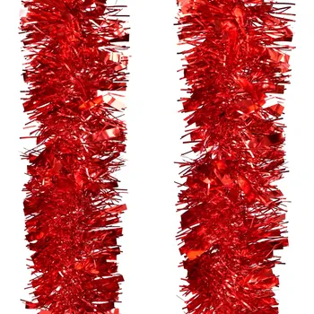 Vánoční ozdoba Řetěz červený, délka 4,5 m, set 2 ks